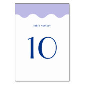 Numéro De Table Mariage frontalier de la saint-bascule bleu et lav (Dos)