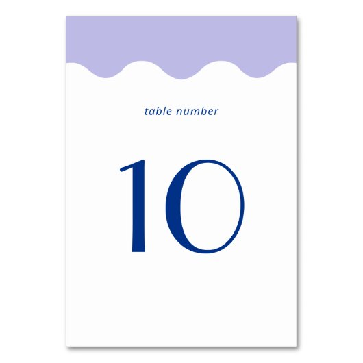 Numéro De Table Mariage frontalier de la saint-bascule bleu et lav (Dos)