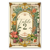 Numéro De Table Mariage frontalier orné fleur sauvage victorien (Dos)
