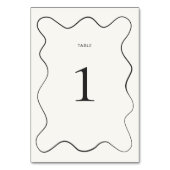 Numéro De Table Mariage frontalier Wavy au charbon (Par défaut)