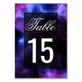 Numéro De Table Mariage Galaxie Nébuleuse Violet (Dos)