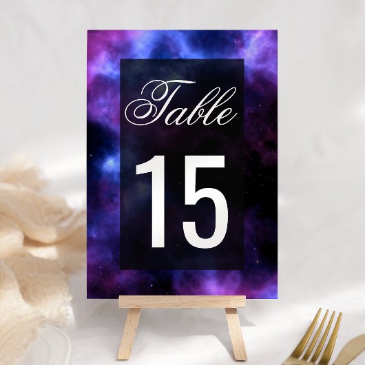 Numéro De Table Mariage Galaxie Nébuleuse Violet