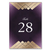 Numéro De Table Mariage Gatsby d'or violet géométrique (Par défaut)