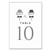 Numéro De Table Mariage Gay Blanc Noir (Dos)