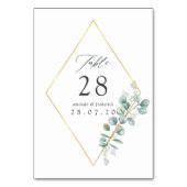 Numéro De Table Mariage géométrique à l'aquarelle eucalyptus (Par défaut)