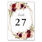 Numéro De Table mariage géométrique de couleur rouge et bleu borde (Dos)