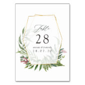 Numéro De Table Mariage géométrique d'herbier aquarelle (Dos)