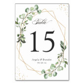 Numéro De Table Mariage géométrique Feuille Eucalyptus Numéro de t (Dos)