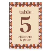 Numéro De Table Mariage géométrique les années 70 rétro Brown supe (Par défaut)