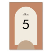 Numéro De Table Mariage géométrique moderne en terre cuite Sand Bo (Dos)