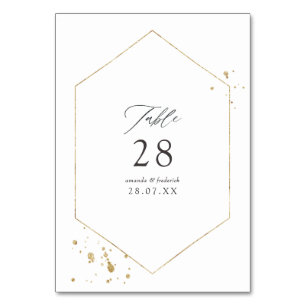 Numéro De Table Mariage géométrique or