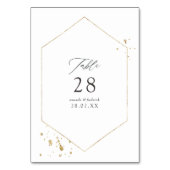 Numéro De Table Mariage géométrique or (Dos)