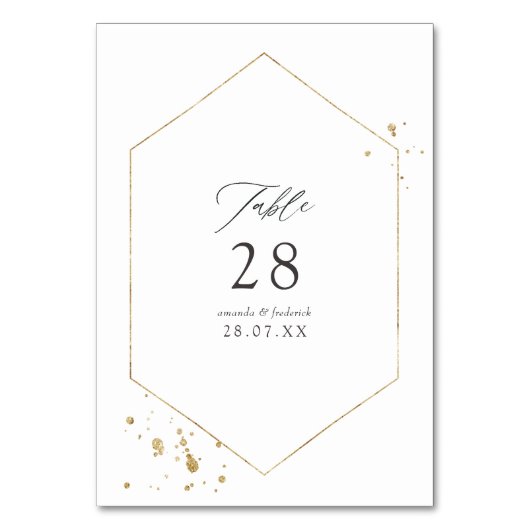 Numéro De Table Mariage géométrique or (Par défaut)