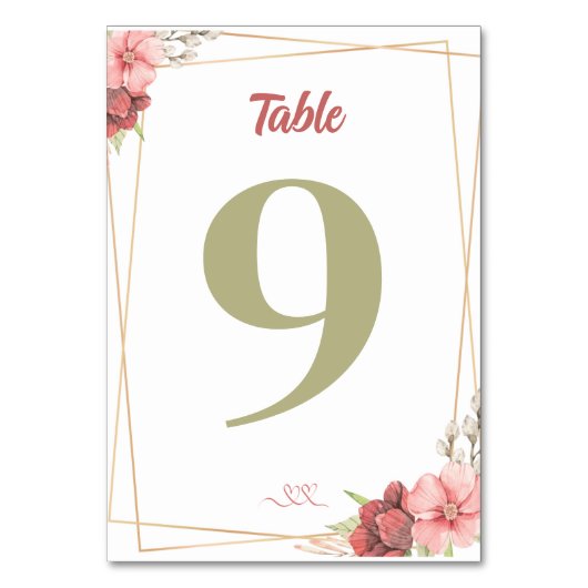 Numéro De Table Mariage Gold Elegant (Par défaut)