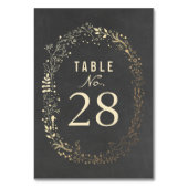Numéro De Table Mariage Gold Florals Numéros (Dos)