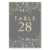 Numéro De Table Mariage Gold Foil Breath Baby's Breath Grey Numéro (Dos)