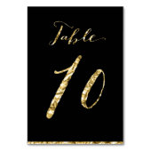 Numéro De Table Mariage Gold Foil Numéro de tableau Noir No. 10 (Dos)