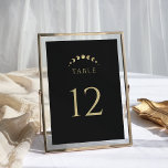 Numéro De Table Mariage Gold Moon<br><div class="desc">Guidez vos invités avec le "Gold Moon Mariage Table Numbers",  contre un arrière - plan noir frappant. Les phases de lune subtilement intégrées dans le design symbolisent la progression des tables,  créant un voyage céleste pour vos invités.</div>