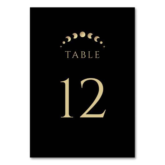 Numéro De Table Mariage Gold Moon (Dos)