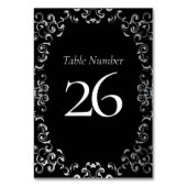 Numéro De Table Mariage gothique argenté et noir (Dos)
