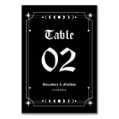 Numéro De Table Mariage gothique d'Halloween (Dos)