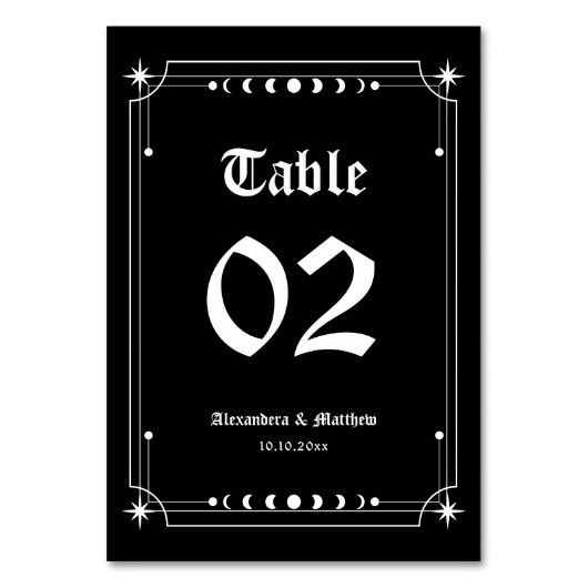 Numéro De Table Mariage gothique d'Halloween (Par défaut)