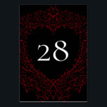 Numéro De Table Mariage gothique du coeur rouge et noir Numéro de<br><div class="desc">Notre belle Red & Black Heart Gothic Mariage Numéro de table sont sombres,  mais joli avec notre design de défilement artistique. Ils sont conçus dans une collection de plusieurs objets afin que votre mariage entier puisse être coordonné avec le même style !</div>