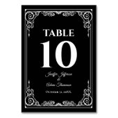 Numéro De Table Mariage gothique élégant noir et blanc (Dos)
