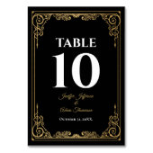 Numéro De Table Mariage gothique élégant noir et or (Dos)