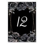 Numéro De Table Mariage gothique Fleurs noires Mariage Numéro de t (Dos)