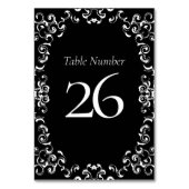 Numéro De Table Mariage gothique noir et blanc (Dos)