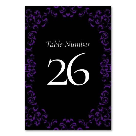 Numéro De Table Mariage gothique noir et blanc (Par défaut)