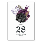 Numéro De Table Mariage gothique noir et or pourpre (Par défaut)