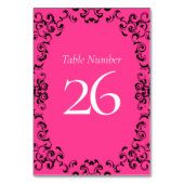 Numéro De Table Mariage gothique noir rose (Par défaut)