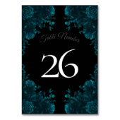 Numéro De Table Mariage gothique noir Rose turquoise (Par défaut)