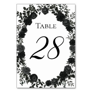 Numéro De Table Mariage gothique Rose blanc et noir Numéros de tab