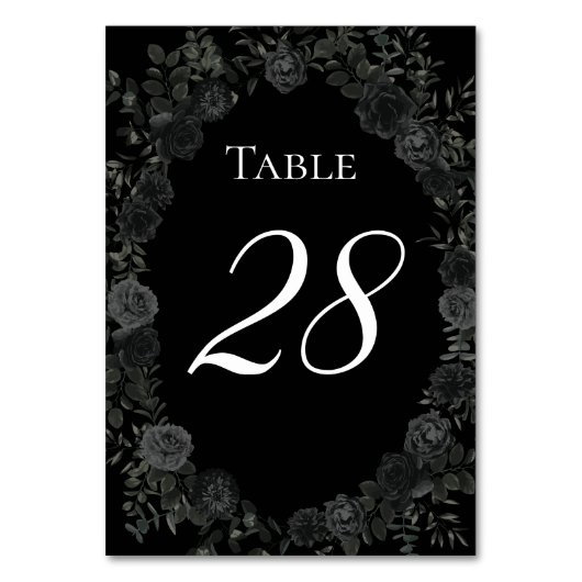 Numéro De Table Mariage gothique Rose blanc et noir Numéros de tab (Par défaut)
