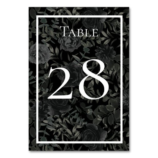 Numéro De Table Mariage gothique Rose blanc et noir Numéros de tab (Par défaut)