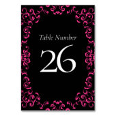 Numéro De Table Mariage gothique rose chaud et noir (Dos)