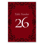 Numéro De Table Mariage gothique rouge et noir (Par défaut)
