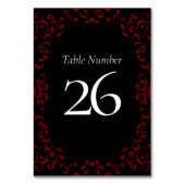 Numéro De Table Mariage gothique rouge et noir (Par défaut)