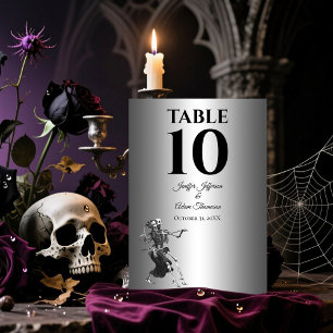 Numéro De Table Mariage gothique rouge Halloween alternatif