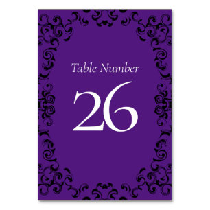 Numéro De Table Mariage gothique violet et noir
