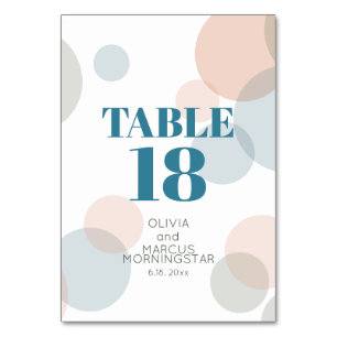 Numéro De Table MARIAGE Grands points Confetti modernes