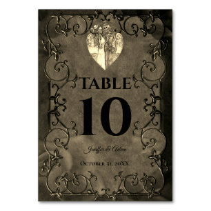 Numéro De Table Mariage Halloween gothique sombre