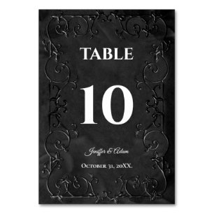 Numéro De Table Mariage Halloween gothique sombre