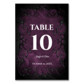 Numéro De Table Mariage Halloween gothique violet foncé (Dos)
