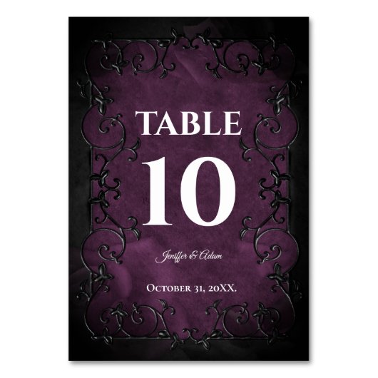 Numéro De Table Mariage Halloween gothique violet foncé (Par défaut)