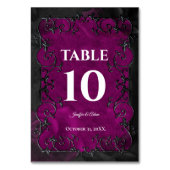 Numéro De Table Mariage Halloween gothique violet foncé (Dos)