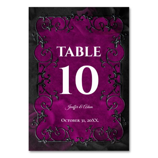 Numéro De Table Mariage Halloween gothique violet foncé (Par défaut)